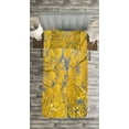 thumbnail image 3 of Ambesonne Yellow and Blue Quilted Bedspread Set 2 Pcs, Aspen Trees, Twin Size, Yellow, 3 of 3