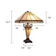 thumbnail image 2 of CHLOE Lighting Mission-Style 3-Light Blackish Bronze Finish Double Lit Table Lamp 16" Shade, 2 of 8