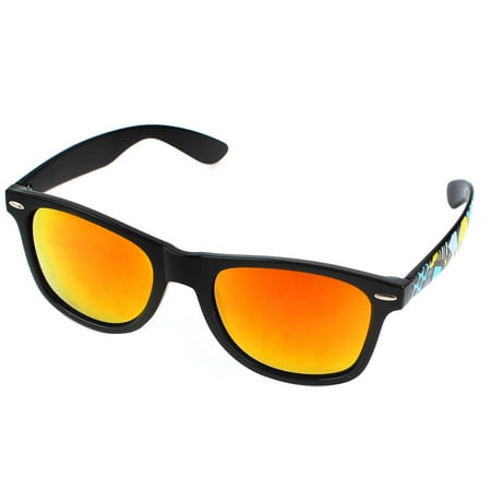 Unique Bargains Lady Eyewear Black Single Bridge Tinted Yellow Lens Eyeglass Sunglasses