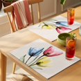 thumbnail image 4 of Colorful Tulips Placemats Set of 6, Country Flowers Non-Slip Place Mats Washable Table Mats for Kitchen Dining Table Decorations Indoor/Outdoor, 4 of 9