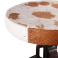 thumbnail image 4 of World Interiors Sterling 20.5" Leather Industrial Adjusting Barstool in Cream, 4 of 6