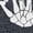 Dark Gray, variant on Metal Dad Skeleton T-Shirt, Rock Music Hand Sign Tee