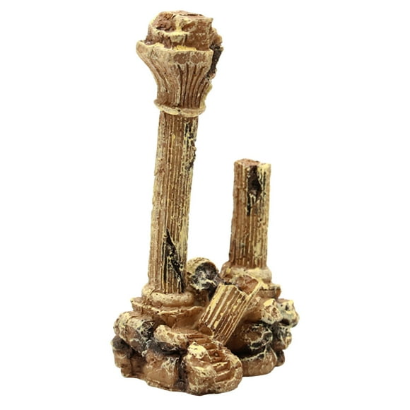 Aquarium Decoration Fish Tank Landscape Ornament Vintage Roman Column Ruin