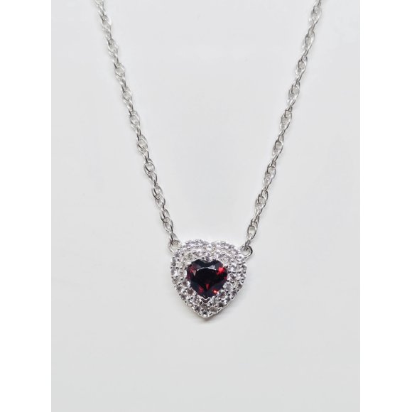 Celeste Pendentif Chaîne - Grenat Naturel & Zircon Cubique Pendentif