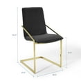 thumbnail image 3 of Side Dining Chair, Velvet, Metal Steel, Gold Black, Modern Contemporary Urban Design, Kitchen Room Cafe Bistro Restaurant Hospitality, 3 of 9
