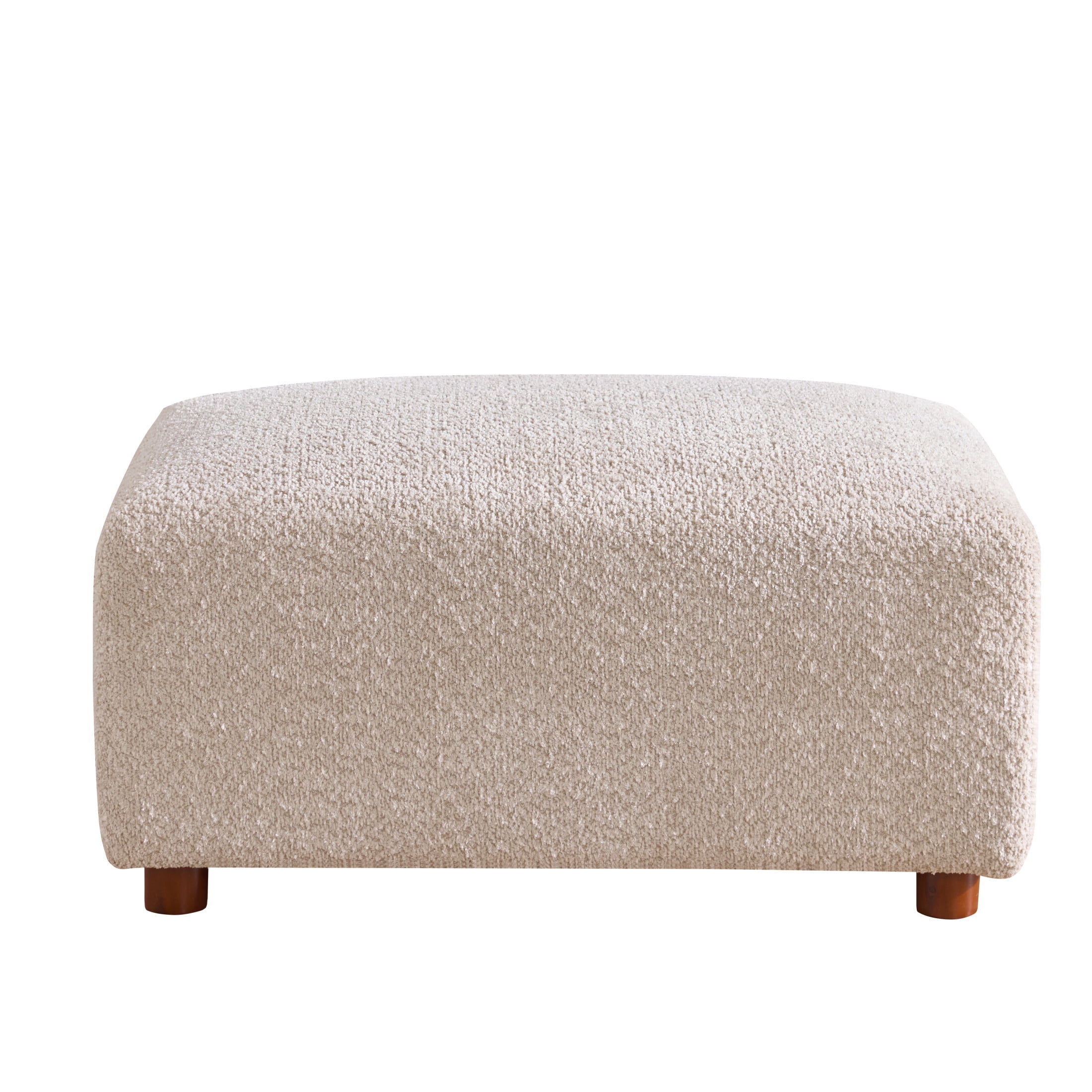 Christopher Knight Home 4-Seat Modular Sectional Sofa with Ottoman, Modern 96" Couch with Pillow Arms, Sesame