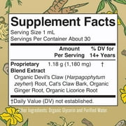 MaryRuths Alcohol-Free Herbal Tincture Drops with Claw Bark, Organic Ginger Root, and Organic Licorice, Unisex, 1 fl oz