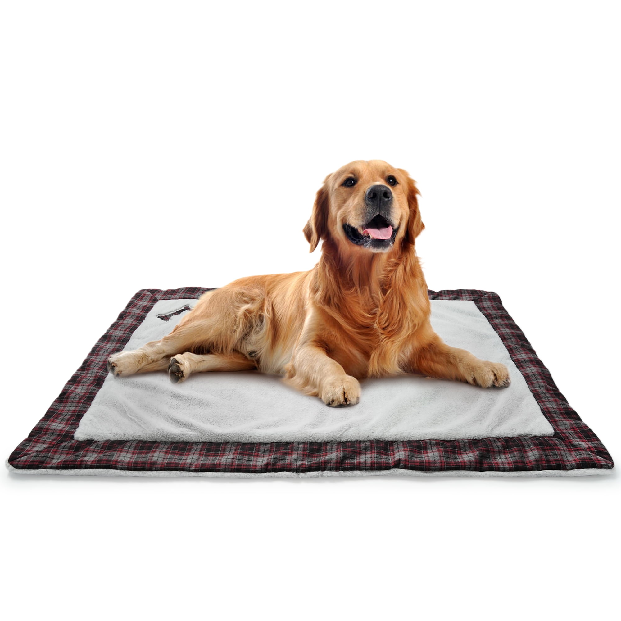 IDOMIK Dog Bed Crate Pad, Dog Beds for Large Dogs, Plush Soft Pet Beds, Washable Dog Crate Bed for Large Dogs and Cats, Warm Dog Kennel Pad