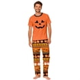 thumbnail image 2 of RUPKUL Family Halloween Pajamas Matching Sets Jack O Lantern Pumpkin Face Short Sleeve Shirt Striped Pumpkin Pants Halloween Family Outfits, 2 of 4