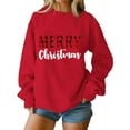 thumbnail image 2 of Craaazy Women's Casual Christmas Crew Neck Long Sleeve Pullover Tops Fashion Fall Winter Sweatshirts Comfortable Blouses Gifts, 2 of 5