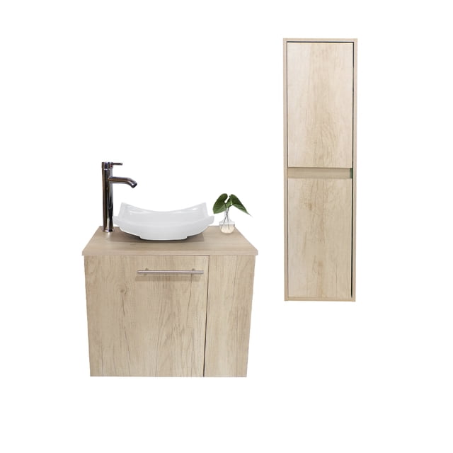 Combo De Gabinete Para Baño Lavamanos Y Monomando Derecho + Gabinete Organizador Garnier