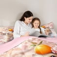thumbnail image 4 of Erosebridal Kids Kawaii Capybara With Fruit Orange Bedding Comforter Set 7pcs,Boys Girls Floral Cherry Blossoms Queen Bedding SetsPink Reversible, 4 of 6