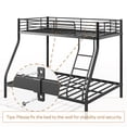 thumbnail image 4 of SogesPower Twin Over Full Bunk Bed Metal Bed Frame, Heavy Duty Sturdy Bed Frame with Safety Rails for Teens and Adults, Black, 4 of 10