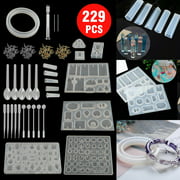229Pcs Resin Casting Molds Tool Kit Silicone Making Jewelry DIY Pendant Mould US