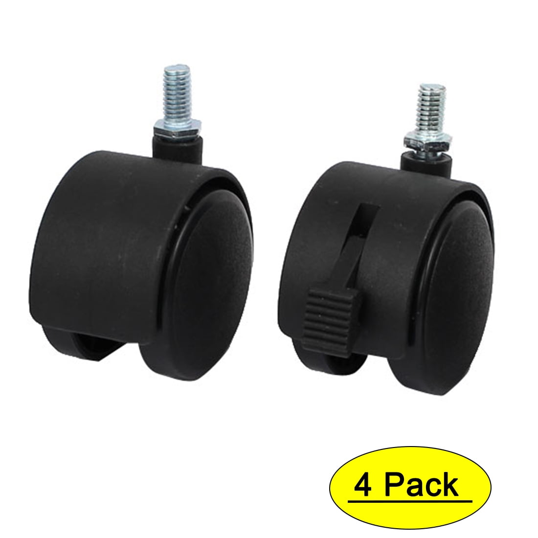 2-inch Dia 2 Wheel M8 Threaded Stem Connector Brake Rolling Caster Pulleys 4pcs