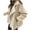 Beige Coats for Winter, variant on XPMWRP Women's Color Blocked Fleece Lined Jackets Notched Lapel Long Sleeve Trendy Coat Winter Warm Casual Zip Jackets Brown XXXXL