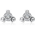 thumbnail image 6 of Cute Pumpkin Carriage Stud Earrings for Women 925 Sterling Silver Cubic Zirconia Vintage Lucky Princess Tiny Small Studs Cartilage Hypoallergenic Holiday Birthday Halloween Jewelry Dainty Gifts, 6 of 11