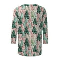 thumbnail image 4 of Oplxuo Women Christmas Shirts 3/4 Length Sleeves Crewneck Tops Christmas Graphic Printed Tshirts Holiday Blouse, 4 of 4