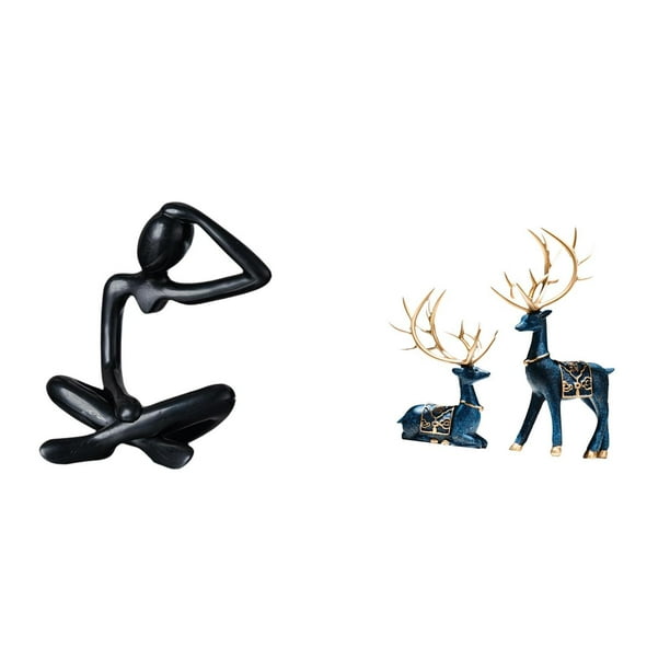 Figura de escritorio,Escultura abstracta de pensador para la oficina o el hogar,Estatua de ciervo alce,Figuras de ciervos y alces,decoración para el hogar,estatuas de resina,Figura decorativa