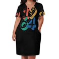 thumbnail image 3 of Retro 1964 vintage Loose Pocket Dress evening dress women woman dress clothes for women, 3 of 7