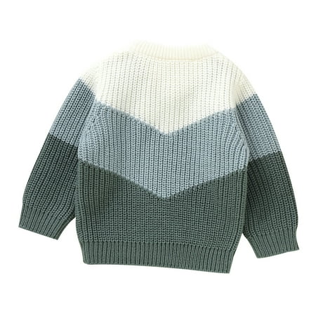 

ASFGIMUJ Toddler Girls Sweater Baby Boy Patchwork Knit Warm Sweatshirt Long Sleeve Shirt Knitted Fall Winter Clothes Tops 18 Months-24 Months