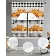thumbnail image 3 of Fall Kitchen Curtains Sets 24 Inch Length with Valance, Orange Pumpkins Thanksgiving Autumn Rustic Leaf Plaid Swag Valances and Tiers Curtain Set Drapes Swag Curtains for Living Room, Bathroom, 3 of 6
