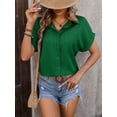 thumbnail image 3 of Spring And Summer New Style Women's Dropped Shoulder Loose Short-sleeved Casual Shirt For Women, 3 of 6