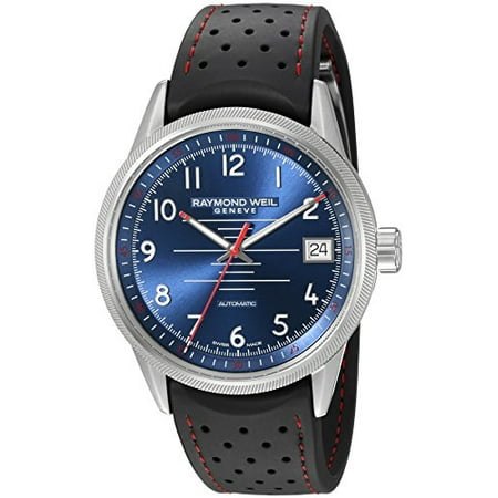 Raymond Weil Men's 'Freelancer' Swiss Automatic Stainless Steel and Rubber Casual Watch, Color:Black (Model: 2754-SR-05500)