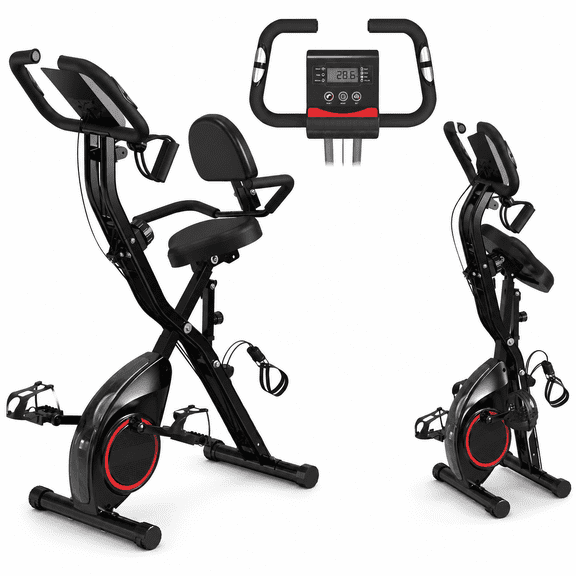 USLIM Foldable Exercise Bike, 5-in-1 Design, 16-Level Magnetic Resistance, 300 lb Capacity