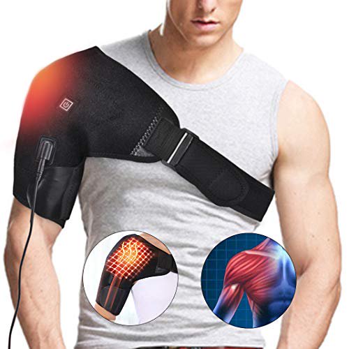 Heated Shoulder Brace Support Wrap, 3 Heat Settings, Heating Pad