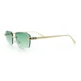 thumbnail image 6 of Luxury Gangster Rimless Jaguar Head Hinge Showy Sunglasses Gold - Green, 6 of 7