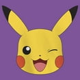thumbnail image 2 of Girl's Pokemon Pikachu Wink Face  Graphic Tee Purple Berry Large, 2 of 4