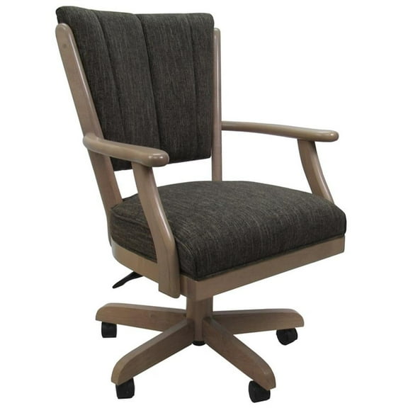 Classic Caster Solid Wood Dining Chair - Sanora Brown - White Wash