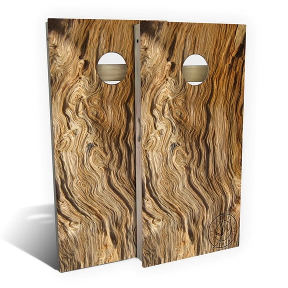 Skip's Garage | Swirl Wood Cornhole Board Set | Includes Boards & Bags | Choose Your Size & Accessories
