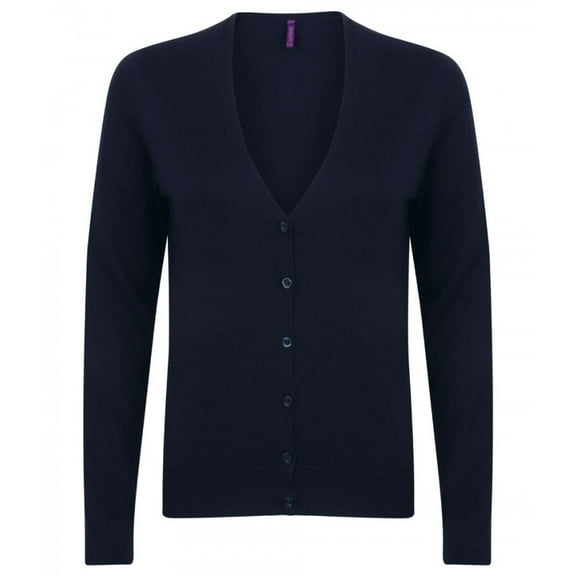 Henbury Womens V-Neck Button Up Cardigan