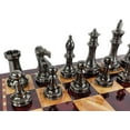 thumbnail image 6 of Brass Black Gold Staunton Exclusive Chess Set Lrg 20" Cherry Color Storage Board, 6 of 6