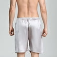 thumbnail image 6 of WPPGONE Pajama Shorts Men Knee Length Loose Fit Plus Size Straight Lightweight Elastic Waisted Pull On Comfortable Ice Silk Bottoms Lounge Homewear Sleep Shorts, M-5XL, 6 of 8