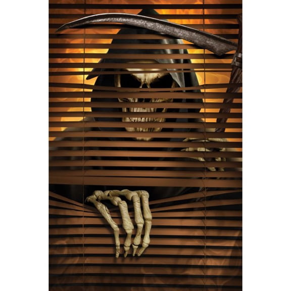 36" Window Cover Creeper Grim Reaper Decoration Halloween Prop