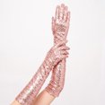 thumbnail image 5 of Unique Bargains 1 Pair Party Gloves Elegant Extra Long Sequin Long Opera Party Gloves 23.62"x4.72" Rose Pink, 5 of 5