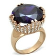 thumbnail image 1 of Alamode TK1786-9 Bague en Acier Inoxydable Or Rose pour Femmes avec Grade AAA CZ en Améthyste - Taille 9, 1 of 1