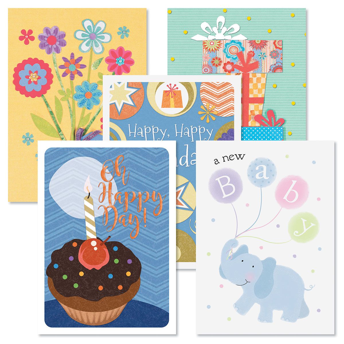 Just For You Birthday Greeting Cards Value Pack Set of 20, Assortment