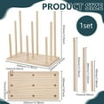 thumbnail image 2 of Soporte de madera para títeres, árbol de madera para títeres, expositor de madera, soporte de exhibición de madera, soportes de colores PapayaWhip, soporte para 9 títeres de mano, estante para títeres, 2 of 5