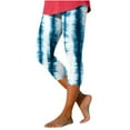 thumbnail image 2 of Capris for Women Loose Summer Print Full Length Pants Breathable Capri Leggings Plus Size, 2 of 5