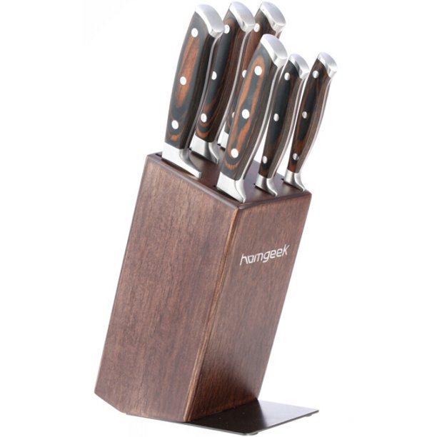Homgeek knife set with block 7 piece