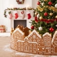 thumbnail image 6 of Gingerbread Town Christmas Tree Collar with LED Lights Interchangeable PVC Tree Skirt Ring for Xmas Tree Base Indoor Home Holiday Decor, 6 of 6