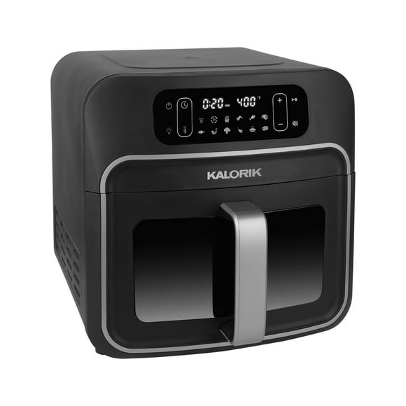 Kalorik Designer Series 8 Quart Air Fryer with Window, in Black Silver (FT52790BKS43), 8 Quart Air Fryer with Window