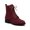 Burgundy, variant on Round Toe Combat Boots Low Block Heel Ankle Boots for Women Green 7