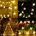 thumbnail image 4 of Guirnalda de luces solares para jardín, 7 m, 50 LED, color blanco cálido, luces de hadas para exteriores, con energía solar, impermeables, 8 patrones, decorativas, 4 of 5