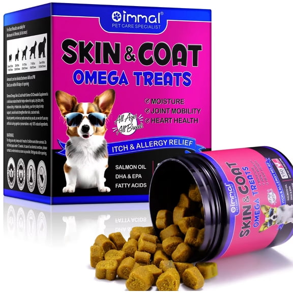 Dog Allergy & Itch Relief Chews – Omega 3 Skin & Immune Support, 30 Soft Chews for Itchy Skin