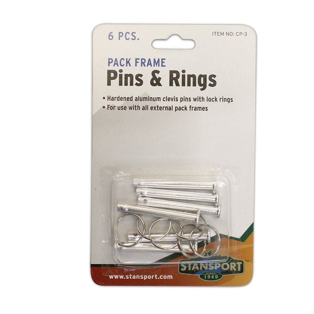 Clevis Pin & Rings 6pk, Hardened aluminum clevis pins with lock rings By Stansport